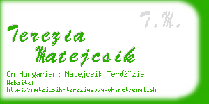 terezia matejcsik business card
